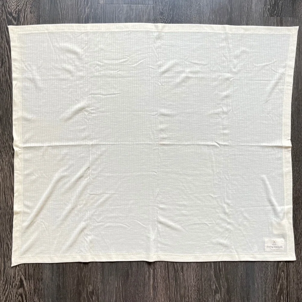 Chasing Windmills 100% Merino Wool Ribbed Baby Blanket Swaddle Yellow NWOT Soft
